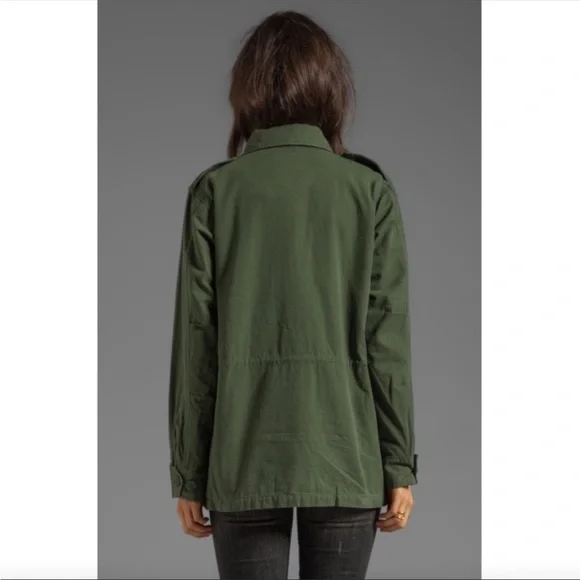 BB Dakota Tawny Stud Trim Olive Green Army Utility Cargo Jacket Military - Picture 16 of 16